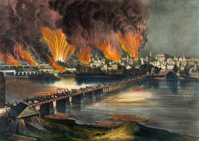 Fall of Richmond, pub. 1865 by American School